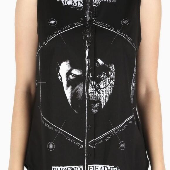 NEW Blackmilk Harry Potter Longline Oversized Gothic Tunic Vest Shirt Top … NWOT - Picture 3 of 10